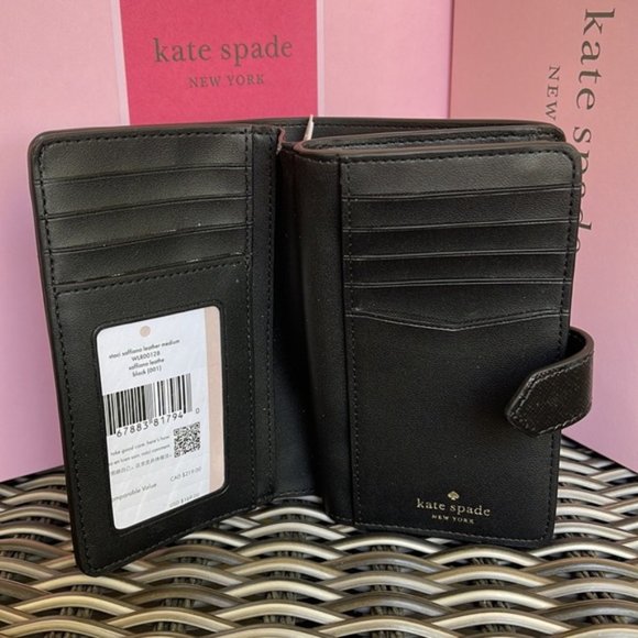 Kate Spade Staci Medium Compact Bifold Wallet Black - Picture 6 of 16